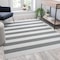 Flash Furniture 5x7 Indoor-Outdoor Grey/White Cabana Area Rug CI-20-9409-57-GR-WH-GG - alternate 1